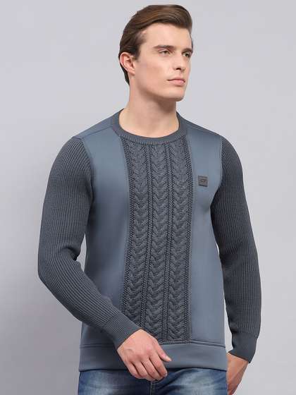 Monte Carlo Men
                        Round Neck Long Sleeves Cable Knit Pullover