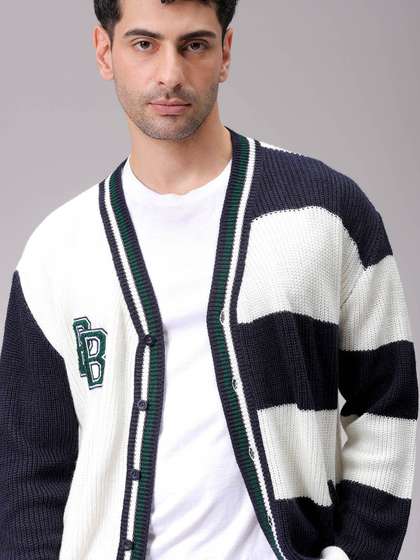 The Indian Garage
                          Co Men Colourblocked Cardigan