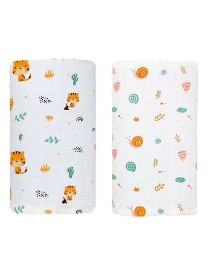 BAESD Kids Pack Of 2
                    Printed Cotton Towel & Swaddle Cloth