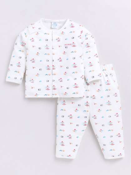 Dollar Kid Super Soft
                      Printed Long Sleeves Night Suit With Trouser