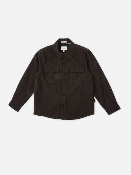 Pepe Jeans Boys Spread
                    Collar Solid Cotton Casual Shirt