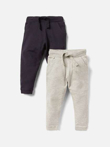Juniors by Babyshop Boys
                    Pack Of 2 Cotton Solid Mid-Rise Regular Fit Joggers