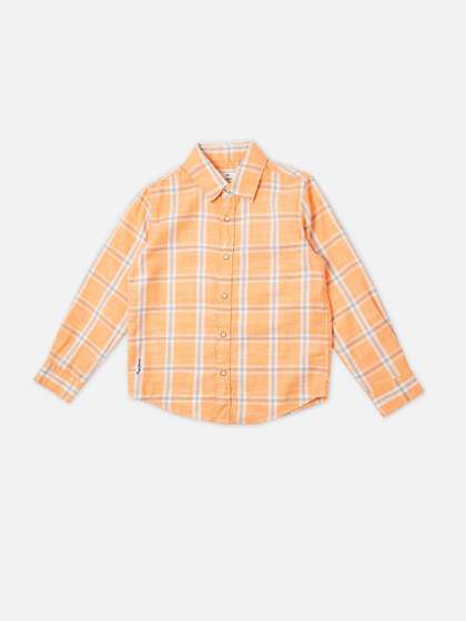 Pepe Jeans Boys Spread
                    Collar Checked Cotton Casual Shirt