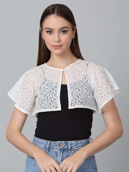 Dressitude Self
                        Design Crop Button Shrug