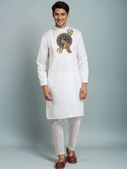 DEVOILER Printed Cotton Straight Kurta