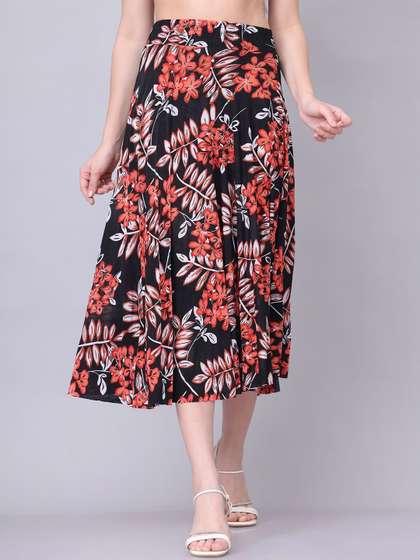 GRACIT Floral Printed Flared Skirts