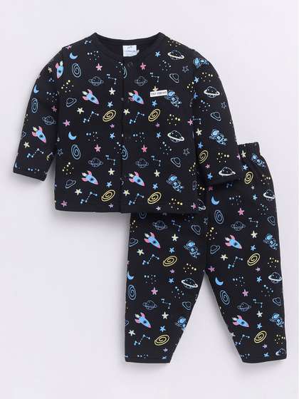 Dollar Kid Super Soft
                    Printed Long Sleeves Night Suit With Trouser