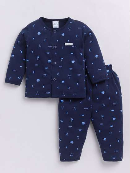 Dollar Kid Super Soft
                      Printed Long Sleeves Night Suit With Trouser