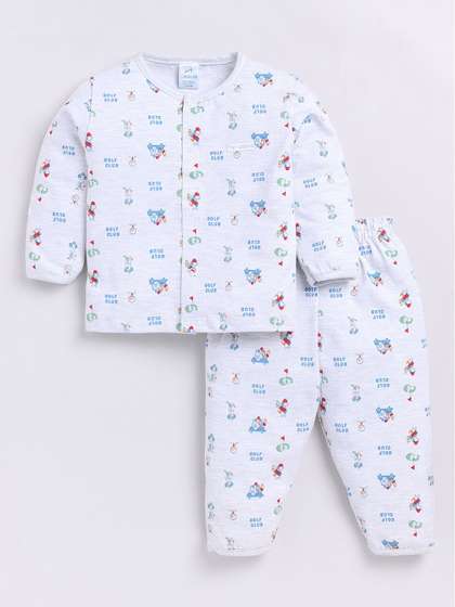 Dollar Kid Super Soft
                    Printed Long Sleeves Night Suit With Trouser