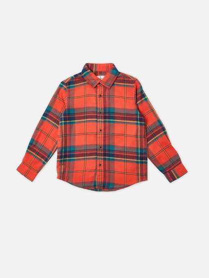 Pepe Jeans Boys Spread
                    Collar Tartan Checked Cotton Casual Shirt