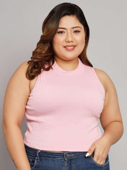 Funday Fashion
                          Women Plus Size Cotton Crop Top