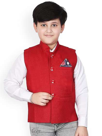 Eliq Boys Corduroy Nehru Jacket