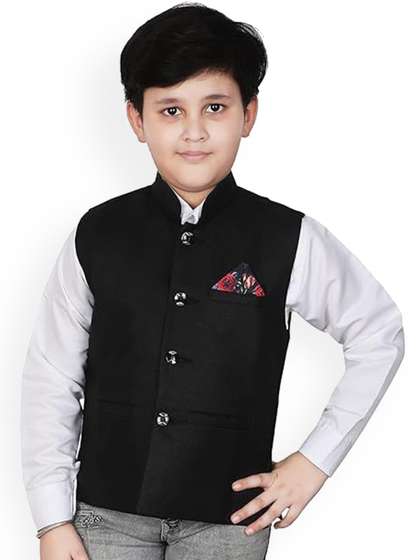Eliq Boys Sleeveless Nehru Jacket