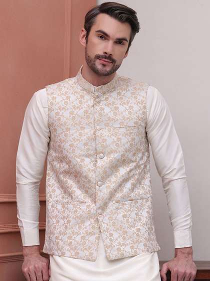 Jompers Men Woven Design Nehru Jacket