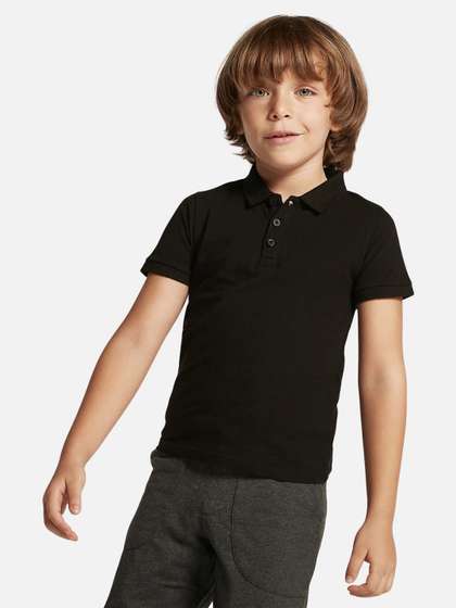 Juniors by Babyshop
                      Boys Solid Polo Collar Cotton T-shirt