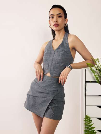 Virgio Women Checked Mini Skirts