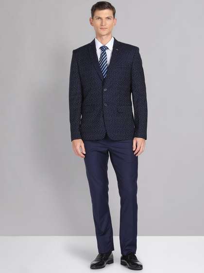 AD By Arvind Men
                          Tailored Regular Fit Patterned Single Breasted
                          Two Piece Suit