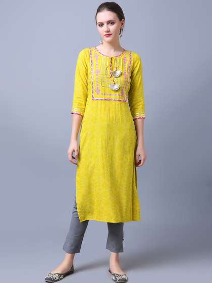 Anouk Printed Liva Straight Kurta