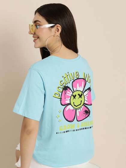 HERE&NOW Graphic
                        Printed Pure Cotton T-shirt