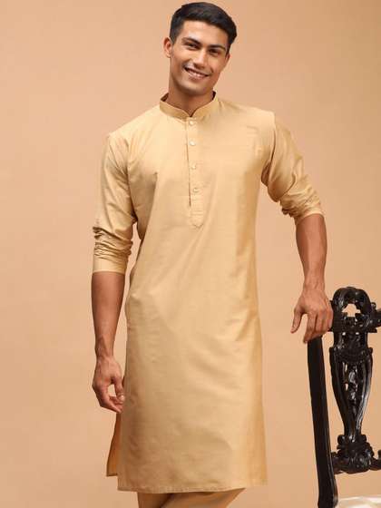 VASTRAMAY Mandarin Collar Straight Kurta