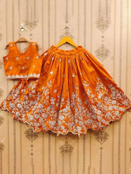JOVK DESIGN Girls
                        Embroidered Ready to Wear Lehenga & Choli