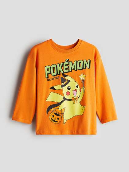 H&M Boys Printed Long-Sleeved Pure Cotton T-shirt
