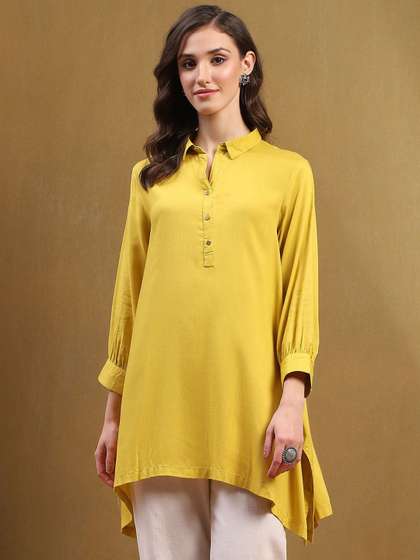 Biba Shirt Collar Straight Kurta