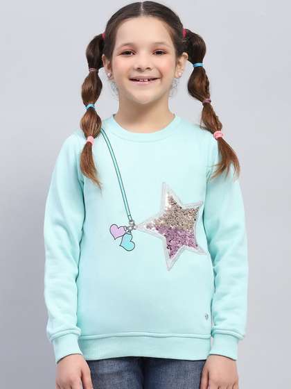 Monte Carlo Girls Cotton
                    Printed Round Neck Full Sleeve Sweatshirt