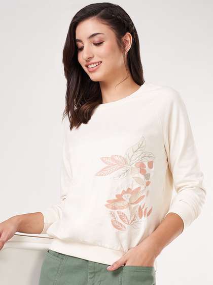 Honey by
                          Pantaloons Women Floral Printed Cotton
                          Sweatshirt