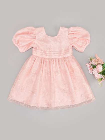 Pantaloons Junior Girls
                    Sequined Embellished Puff Sleeve Fit & Flare
                    Dress