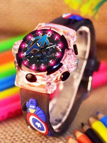 Shocknshop Boys Printed
                    Dial & Straps Analogue Watch 337 Captain Black