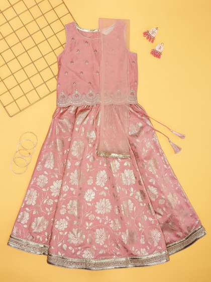AKKRITI BY PANTALOONS
                      Girls Embroidered Ready to Wear Lehenga &
                      Blouse With Dupatta
