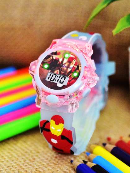 Shocknshop Boys Printed
                    Dial & Straps Digital Watch 340 Ironman SkyBlue