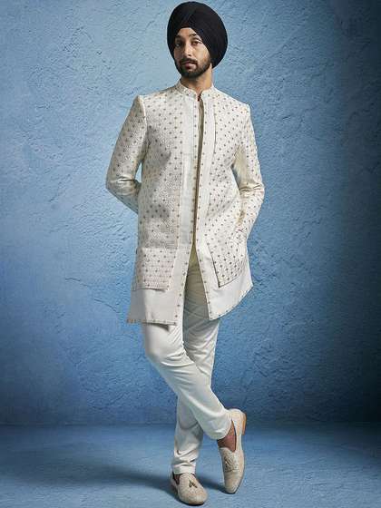 VASTRAMAY Men
                        Embroidered Slim-Fit Sherwani Set