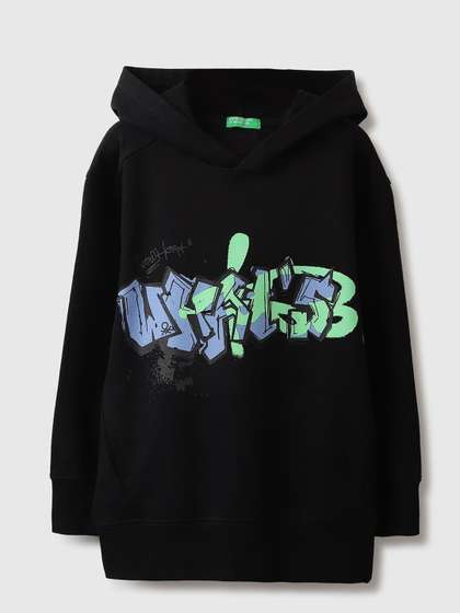 United Colors of
                      Benetton Boys Graphic Printed Hooded Pullover
                      Sweatshirt