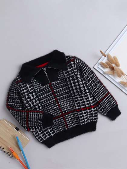 Yellow Apple Boys
                    Checked Woollen Sweater Vest