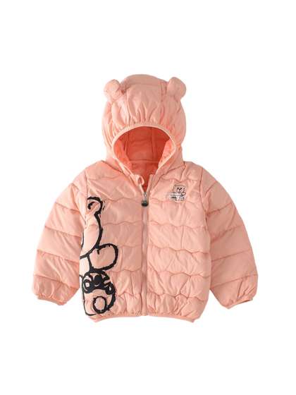 Bold N Elegant Girls
                      Hooded Graphic Printed Casual Puffer Jacket