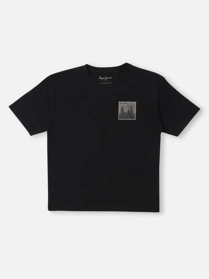 Pepe Jeans Boys Graphic
                    Printed Round Neck Pure Cotton T-shirt