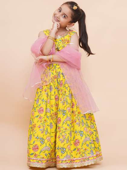 Modish Couture Girls
                      Embellished Pure Cotton Ready to Wear Lehenga
                      & Blouse With Dupatta