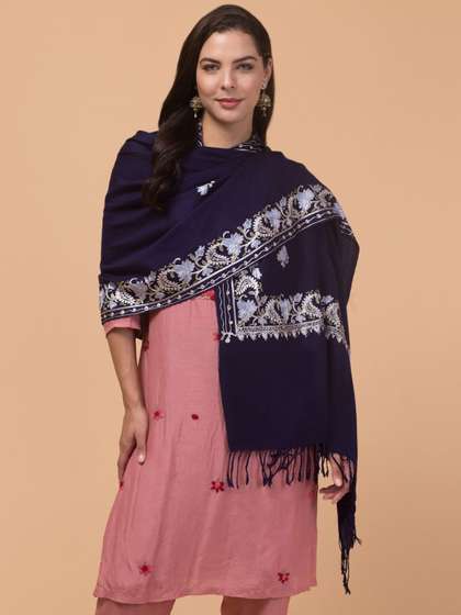 Price History of Tweedle Floral Embroidered Shawl from Myntra