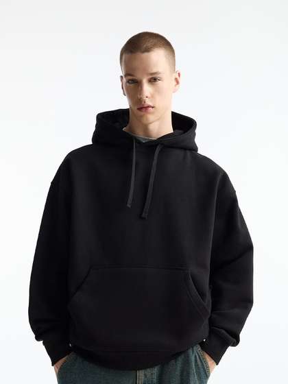 MISCHIEF MONKEY
                          Men Solid Hooded Pullover Sweatshirt
