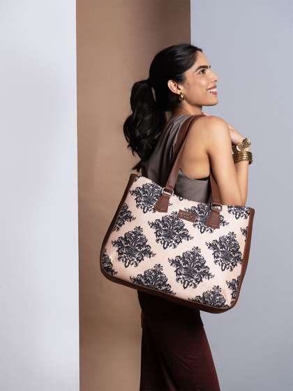 ZOUK Women Ethnic
                        Motifs Printed Structured Tote Bag