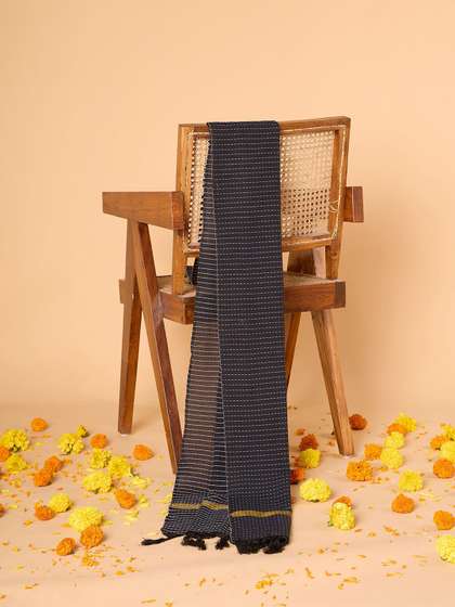 Likha Striped Woven Design Tasselled Cotton Dupatta