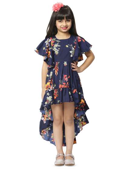 Wish little Girls Floral
                    Flared Sleeve Fit & Flare Dress