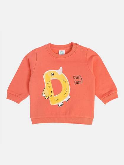 MINI KLUB Girls Graphic
                    Printed Round Neck Cotton Pullover Sweatshirt