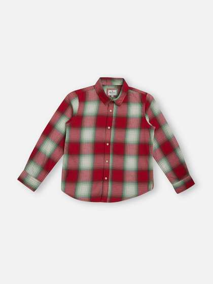 Pepe Jeans Boys Spread
                      Collar Tartan Checked Cotton Casual Shirt