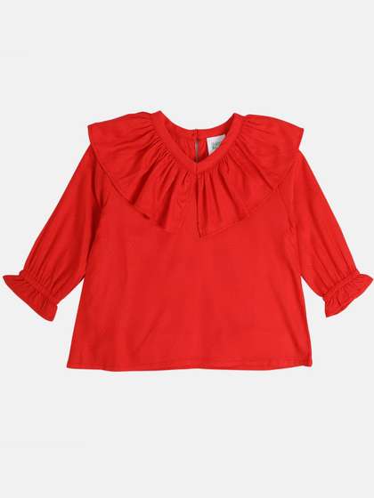 MINI KLUB Girls Solid
                    Round Neck Top