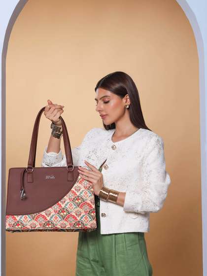 ZOUK Women Ethnic Motifs Printed Structured Tote Bag