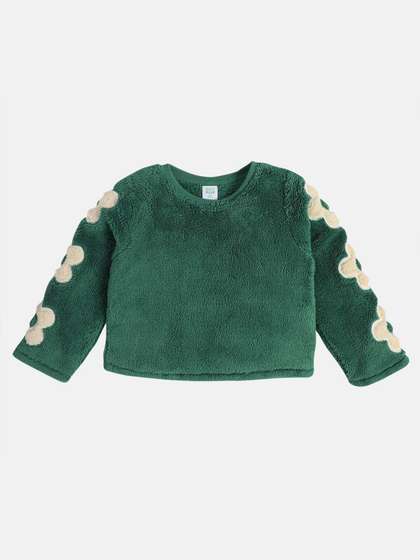 MINI KLUB Girls Solid
                    Round Neck Cotton Pullover Sweatshirt