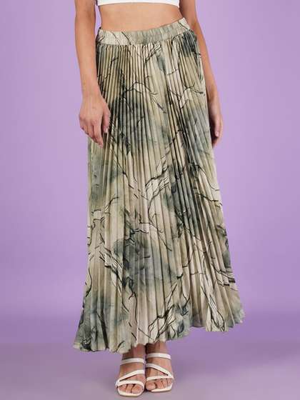 ZWERLON Printed A-Line Maxi Skirts